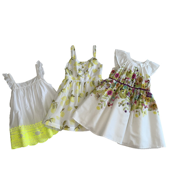 Cherokee Girls Sun Dresses Size 6/6X Lemons Floral Cotton - Picture 1 of 16